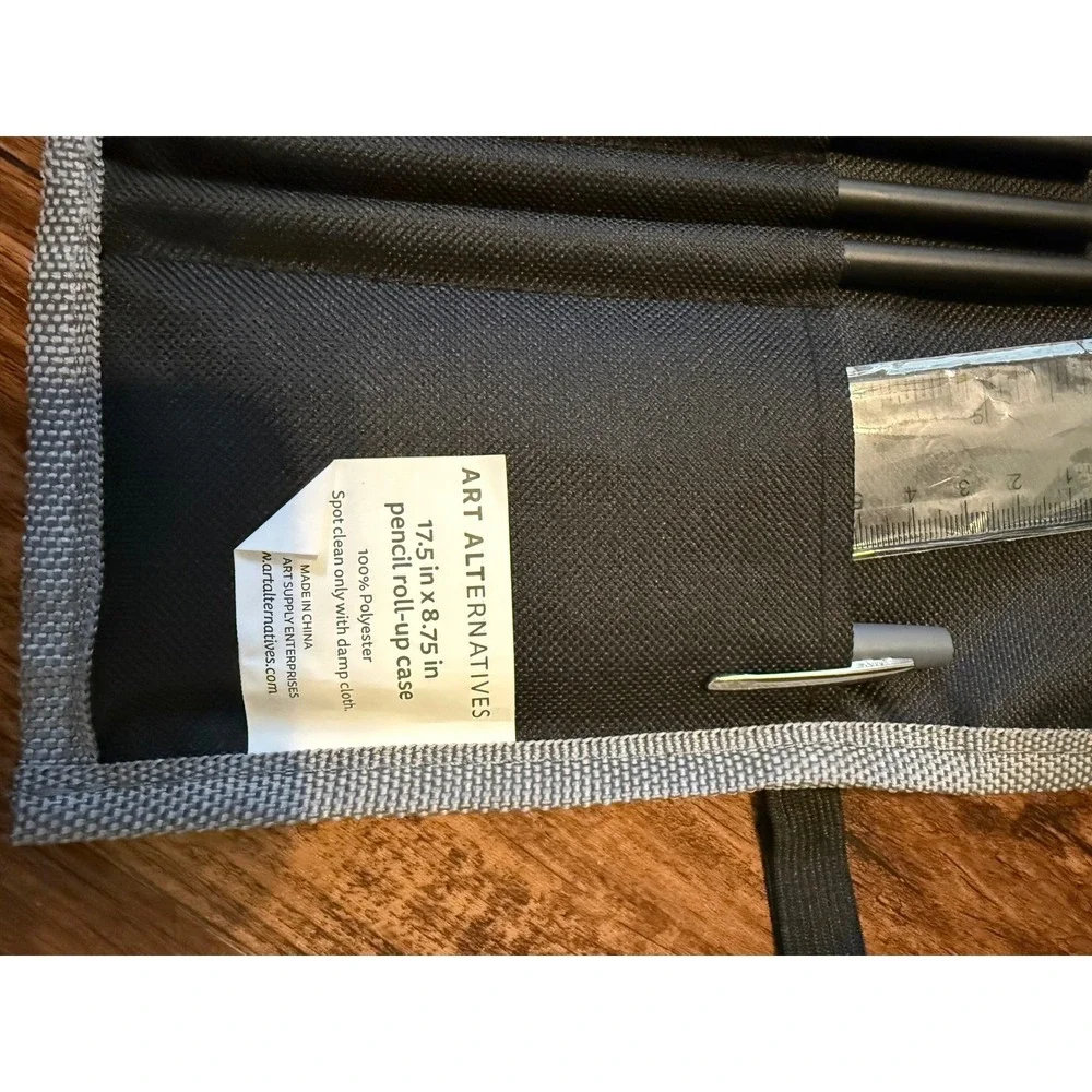 Art Alternatives Black‎ Polyester Pencil Roll-Up Case 17.5 x 8.75 Drawing Wrap